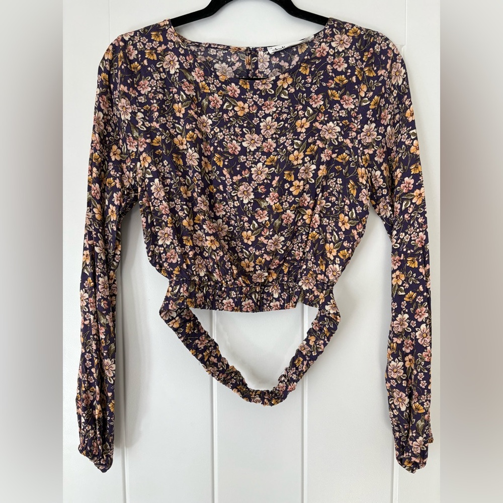 Elodie Floral Top in Purple and Pink